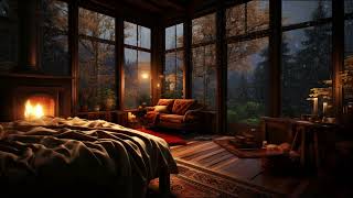 Cozy Rain  Relax and Sleep Deeply with the sound of Fire and Rain by the Window