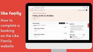 Completing a booking on the Like Family website