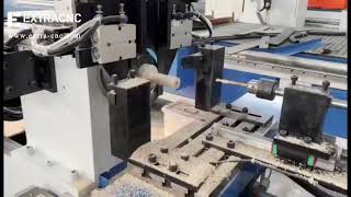 Auto feeding cnc wood turning lathe