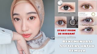 SHOPEE HAUL + TRY ON SOFTLENS CANTIK NATURAL | REKOMENDASI SOFTLENS & CARA PASANGNYA