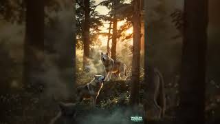 Majestic Wolf Couples Magical Journey Through Firefly Woods You Must See wolf animals