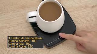 Incalzitor electric cana cu 3 trepte de temperatura, suport cana cu incalzire smart pentru cafea