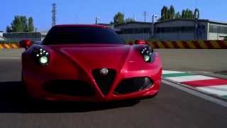 New Alfa Romeo 4C Sports Car on Race Track