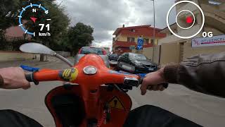 Vespa 130 Polini test gps gopro