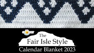 Fair Isle Style Mountain & Stars - December 2023 Crochet Graph Pattern - Calendar Blanket Project