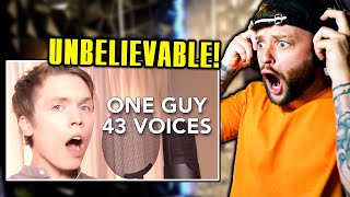 ROOMIE - 1 Guy, 43 Voices | REACTION