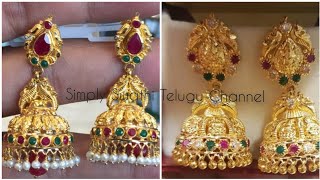 Gold buttalu earrings designs||Latest gold jhumkas||Gold earrings collection