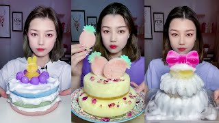 ASMR MUKBANG CAKE MADE FROM ICE EATING SOUNDS - 얼음 먹는 소리로 만든 ASMR 먹방 케이크