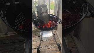 Fire on a grill  using chimney starter 🔥 #shorts