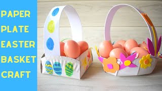 Paper Plate Easter Basket Craft Idea - Paint and Foam Paper Activity for Kids