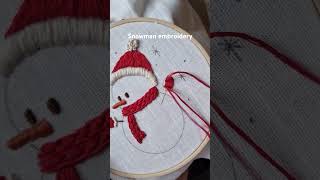 Christmas hand embroidery Snowman #embroidery #handembroidery #handmade #stitch #art #christmas