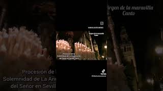 Procesión en Sevilla, España. Solemnidad de la Anunciación de la Santísima Virgen María.