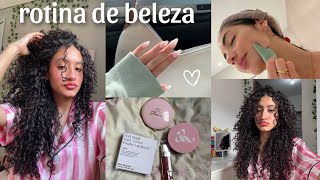 rotina de beleza🎀 | cuidados com cabelo, maquiagem nova, skin care ++