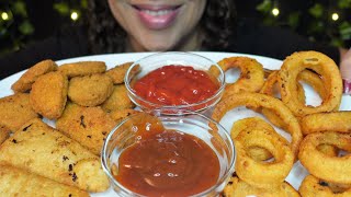 ASMR Fish, Chicken Nuggets, Onion Rings | Eating Sounds | No Talking