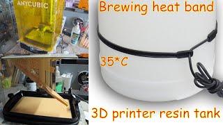 Installing brewing heat band on resin 3d printer