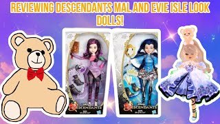 Reviewing descendants mal and evie isle look dolls!