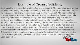 Mechanical, Organic Solidarity