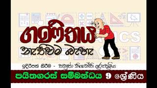 පයිතගරස් සම්බන්ධය maths gread  9