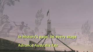 Advance Australia Fair (+ on-screen lyrics)