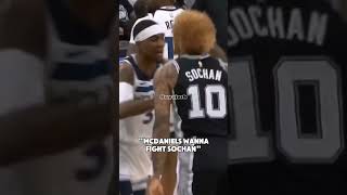 Mcdaniels Try to fight Sochan#nba #nbaplayer #Fight