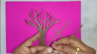 How to make paper flower tree / Paper flower tree making idea