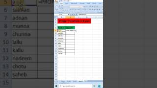 #shorts | #exceltutorial | Proper function in Excel