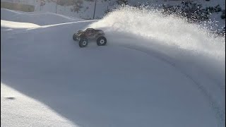 Traxxas Xmaxx on virgin snow BMX track