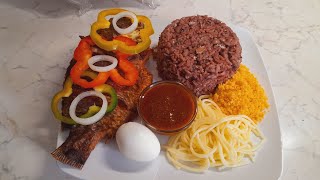 HOW TO PREPARE WAAKYE WITHOUT USING THE LEAVES /GHANA STREET FOOD/ RICE AND BEANS