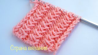 Узоры спицами. Объемная резинка. Knitting patterns. Bulky elastic band.