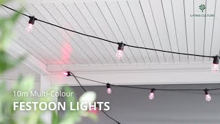 Outdoor LED Festoon String Lights Remote Control | Living Culture