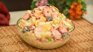 Receta de Ensalada Dulce Navideña para Sorprender a Todos/ Ensalada Dulce Navideña Una Receta Fácil