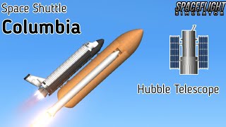 Space Shuttle Columbia carrying Hubble Space Telescope in spaceflight simulator #sfs #hubble #viral