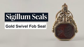 English Gold Crest Carnelian Swivel Fob Seal 1900 | The Matrix Collection