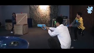 New infrared laser tag toy gun versus gunshot light indoor