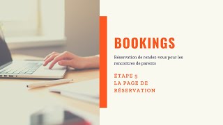 Bookings étape 5 La page de réservation