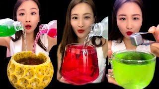 ASMR MUKBANG WATER MIX ICE EATING SOUNDS