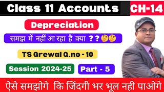 Depreciation Class 11 | Accountancy | Straight Line method | TS Grewal Q.no 10 | Part- 5👆