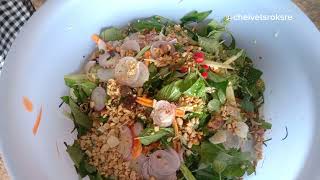 ញុំពងអង្ក្រង​ - How to mix ant eggs with Vegetable  / Cheivetsroksre