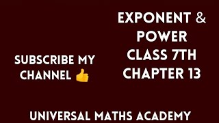 Maths Class 7th Ch-13 Exercise-13.2 Exponent & Power(2)