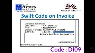 DI09 : Swift Code On Invoice Print with Bank Detail | Bank Details print on Invoice with Swift Code