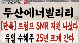 [두산에너빌리티] 트럼프 SMR 지원 나섰다. 유일한 수혜주 총대장입니다  #두산에너빌리티