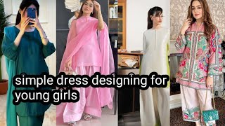 Simple dress design 2024/Most Beautiful Plain Suit Designing Ideas 2024 / Plain Dress Design 2024