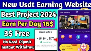 New Usdt Earning Site Usd Mining Site 2024 Best Investment Usdt Earning Website