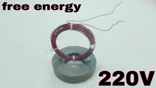 Free energy generator 220V AC fan motor self-running machine use copper wire at home new idea 2024