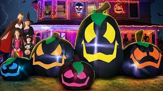 9 Foot Inflatable Black Light Pumpkin - KOOY 2024