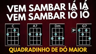 Vem Sambar Iá Iá Vem Sambar Iô Iô MÚSICA BEM FÁCIL DE TOCAR no Cavaquinho (4 acordes) - Prof Damiro