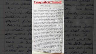 essay on about yourself/#shabbseducation /#shortsfeed .