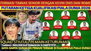 Formasi Line up Timnas Senior dengan Kevin Diks dan Ole Romeny putaran ketiga kualifikasi 2026