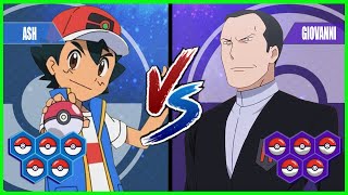 Pokemon Battle Pedia: Ash Vs Giovanni (Best Ash Team)