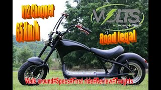 Review Ultimate electric chopper Max 65km/h Volts 2000 WATT V12 chopper @ Bikes and More BURNOUT S